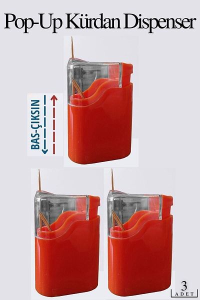 Transformacion 718715 Model Automatic Push-and-Drop Toothpick Holder Set of 3