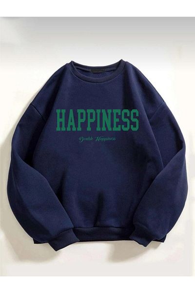 AFROGİYİM Übergroßes Happiness-Sweatshirt für Damen