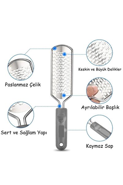 KaktüsKedi Absolute Paslanmaz Çelik Profesyonel Topuk Rendesi Törpü