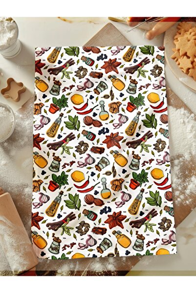 YORKADESIGN DİJİTAL BASKILI 6'LI MUTFAK HAVLUSU EL HAVLUSU YÜZ HAVLUSU KURULAMA BEZİ 30x50