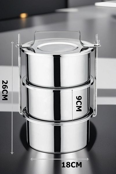 Transformacion XL 18X26 سم - حاوية طعام من الفولاذ المقاوم للصدأ