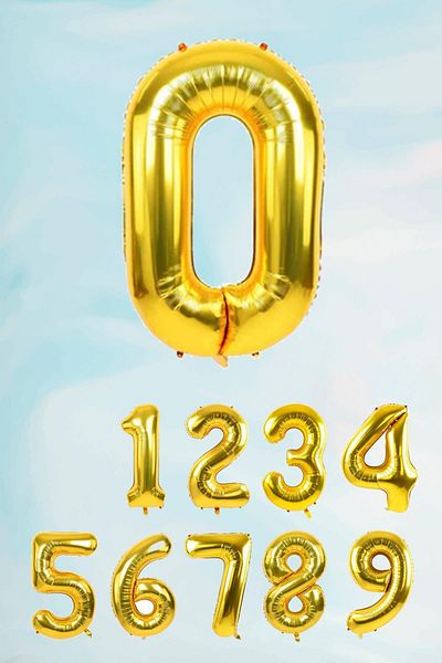 PEKSHOP Gold Number Foil Balloon Large Size Gold Number Balloons 100cm 40inch