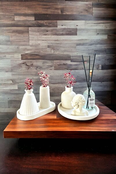 ALLEZA HOME Dekoratif Vazo Fırsat Seti Oda kokusu Ve Kadın Büst