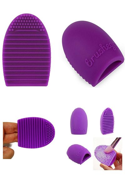 HANNAH Makeup Brush Cleaner Silicone Brushegg Purple