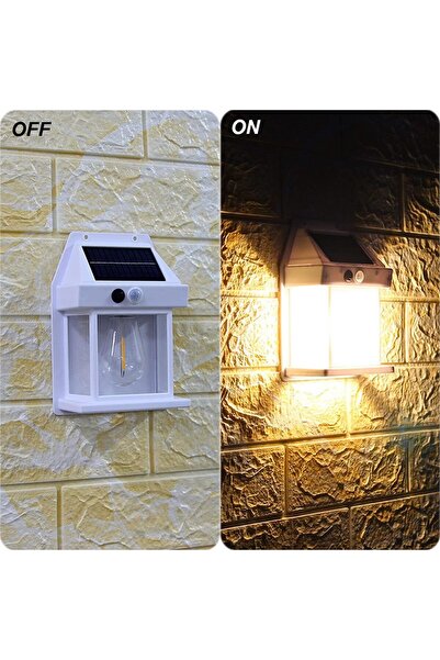 pazariz Solar Enerjili Led Bahçe Aydınlatması Su Geçirmez Lamba Bahçe Garaj E...