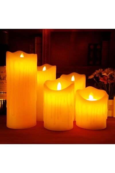 pazariz Dekoratif Hareketli Pilli Led Mum 3 Adet