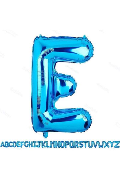Firsat Ayi 1 Meter Blue Letter E Foil Letter Balloon Blue Letter E Foil Balloon Letter E Balloon Special for Days
