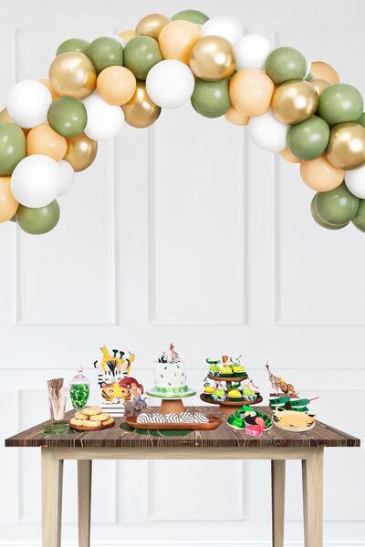 PEKSHOP مجموعة سلسلة بالونات السلمون الأوكالبتوس الذهبية الرجعية سلسلة بالونا...