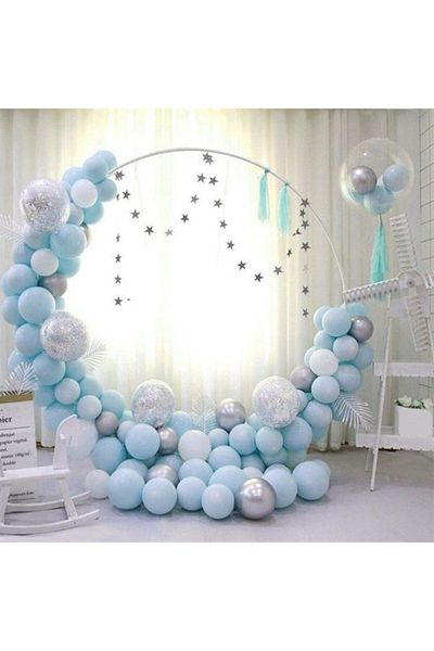 eğlencemarketi Blue Macaron Chain Balloon Set