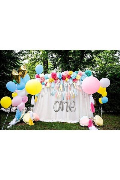 eğlencemarketi One Written Foil Balloon Silver Color