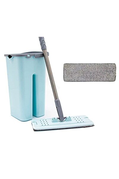 Zambak Plastik Zambak Tablet Mop Pratik Temizlik Seti Mavi + 1 Yedek Mop