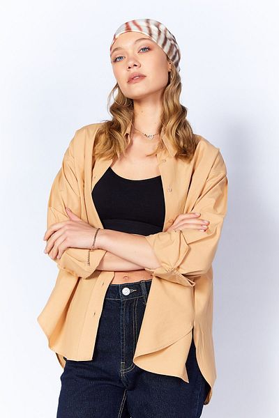 EDITION Comfortable Cut Poplin Biscuit Women's Shirt - Additional100163867-3867
