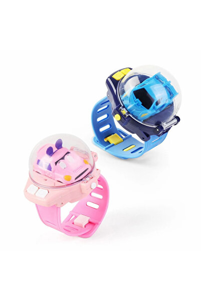 pazariz Uzak Kumandalı Araba Oyuncak Işıklı Şarjlı Kol Saati Tipi Sevimli RC Araba Pembe