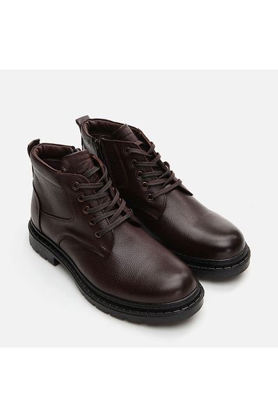 Yaya by Hotiç Genuine Leather Yaya Brown Boots & Bootie