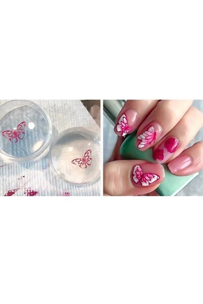 pazariz Stamper Baskı Transfer Aparat Seti Silikon Oje Dizayn Baskı Seti Nail Art Tırnak Damgalama