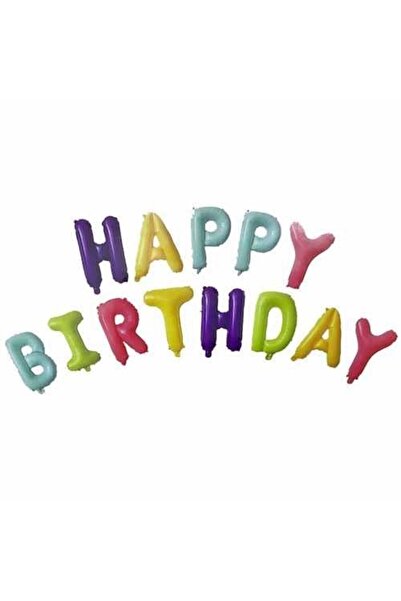 Partioutlet Soft Renk Happy Birthday Folyo Balon Seti