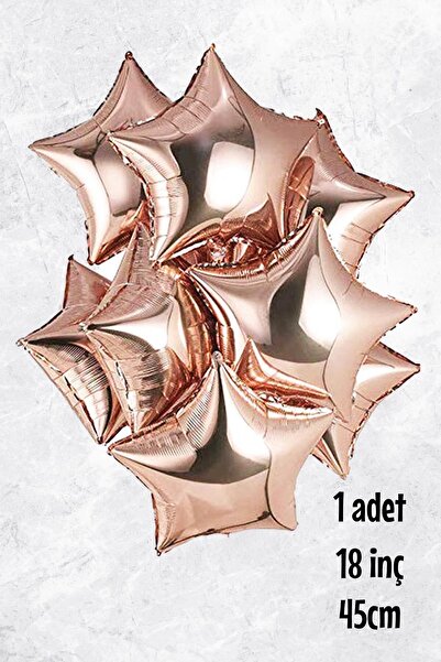 PEKSHOP Yıldız Balon Rose Gold Yıldız Folyo Balon 18" 45cm - 1 Adet