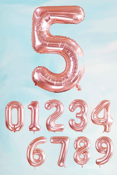 PEKSHOP Rose Gold Number Foil Balloon Large Size Rose Gold Number Balloons 100cm 40inch