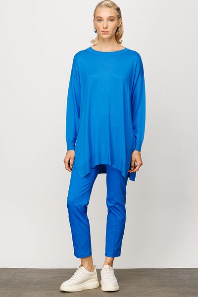 Ekol Ten Crew Neck Casual Curved Knitwear Tunic