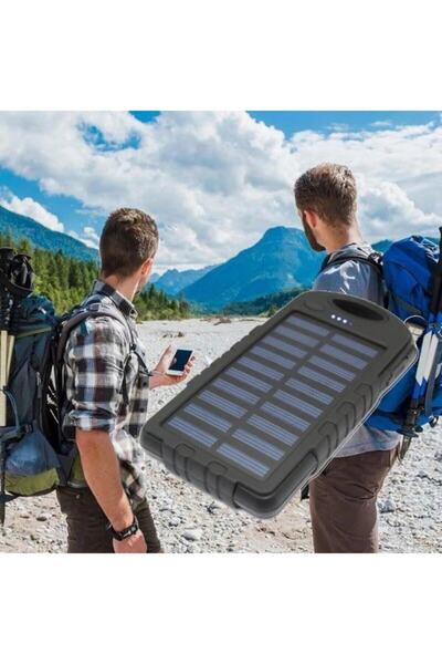 EMORES Solar Güneş Enerjili 10000 Mah 12 Power Led Işık Power Bank