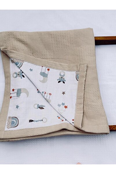 Tinybabyconcept 4 Seasons 100% Organic Cotton Double Sided Muslin Baby Blanket - 80X100 cm Pique Deer