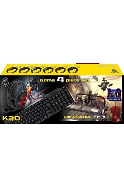 pazariz Oyuncu Seti Klavye+mouse Mouse Pad+kulaklık Gaming Set K30