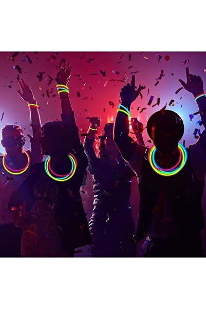 pazariz Glow Stick Işıklı (100 Adet) Çubuk Neon Çubuk Neon Işıklı Bileklik Party