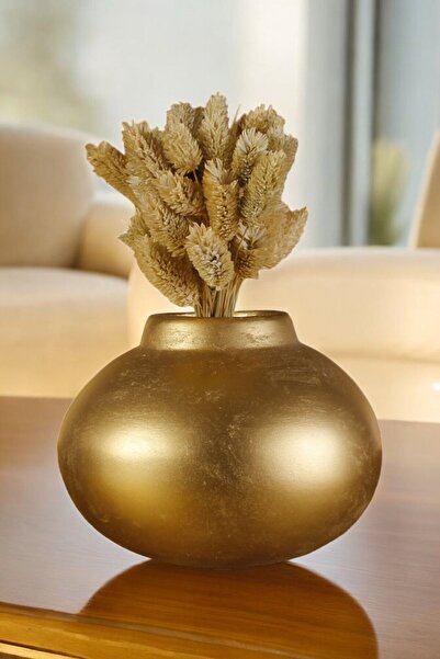 YAYBOX Dekoratif Vazo El Yapımı Altın Renk Model 36