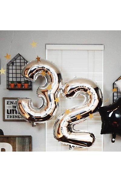 Partioutlet 1 Number Foil Silver Balloon Small 35 Cm