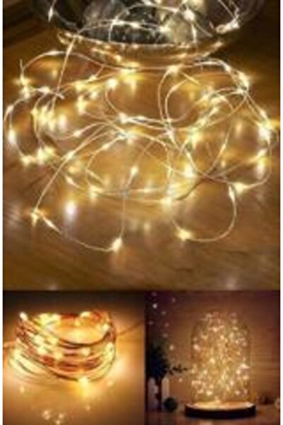 eğlencemarketi 10 Metre Pilli Kablolu Led Gün Işığı Sarı Renk