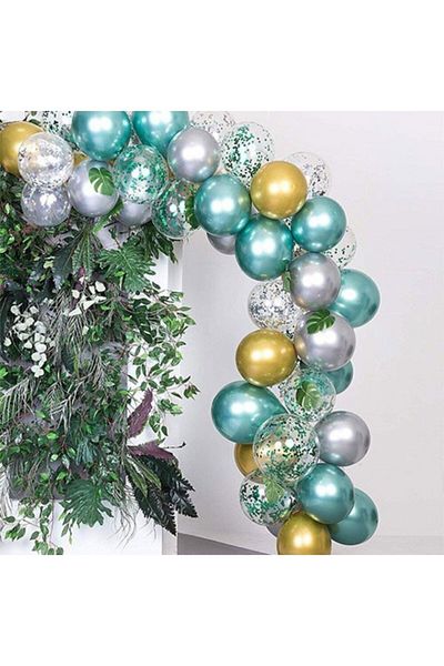 eğlencemarketi Green Chrome Balloon Chain Set