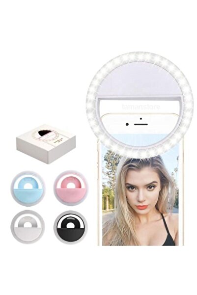 pazariz Siyah Renk 3 Kademeli Işık Ayarlı Selfie Işığı Led Cep Telefonu Fotoğ...