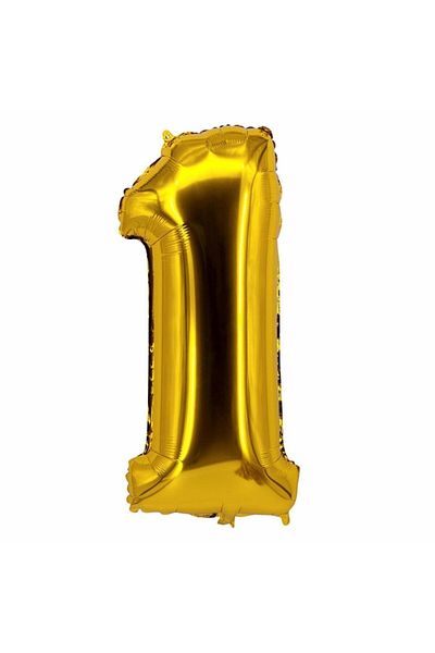 eğlencemarketi 16 Inch 35 Cm Gold Number Foil Balloon 1
