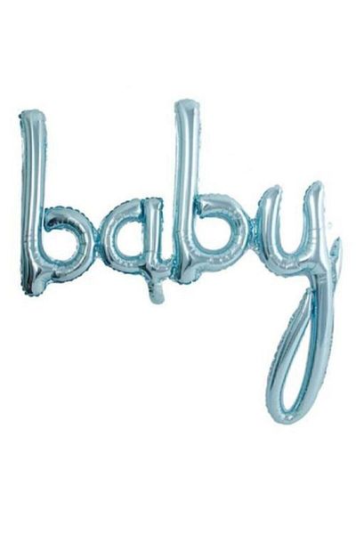 Rps Parti Baby Italic Foil Balloon Baby Blue