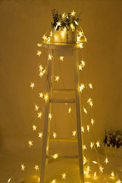 pazariz Dekoratif Led Işıklı Yıldız Dizeleri 20'li 3 Metre