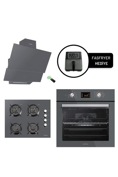 Luxell Opall15 Prog. Gri Ankastre Set / Fasfryer Hediyeli
