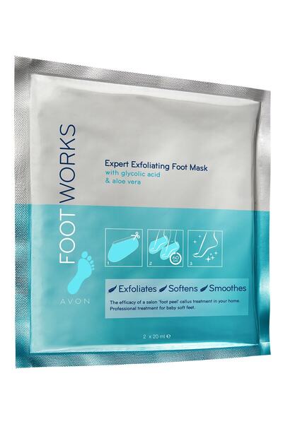 AVON Foot Works Aloe Vera ve Glikolik Asitli Ayak Maskesi 5050136589042