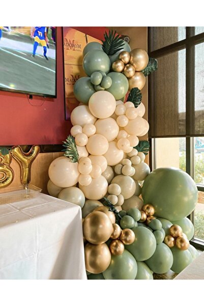 eğlencemarketi Krom Gold Küf Yeşili Sütlü Kahve Ve Deniz Kumu Balon Zinciri 1...