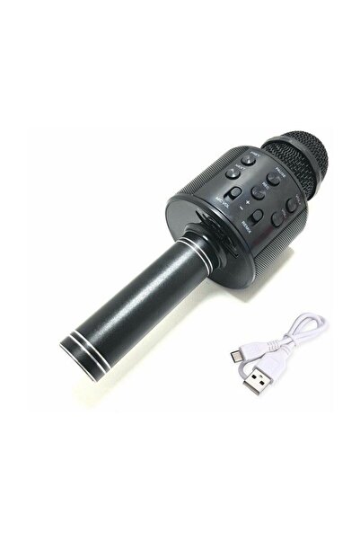 pazariz Profesyonel Bluetoothlu Karaoke Mikrofon - Aux Sdcard - Siyah