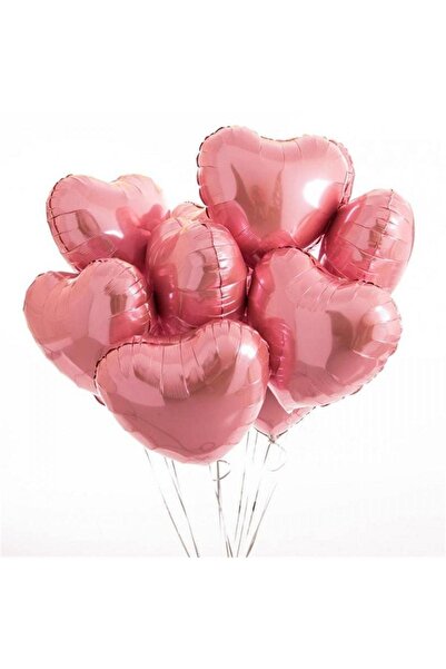 eğlencemarketi Kalp Folyo Balon 40 Cm 10 Adet Kalp Folyo Balon Seti Kalpli Ba...