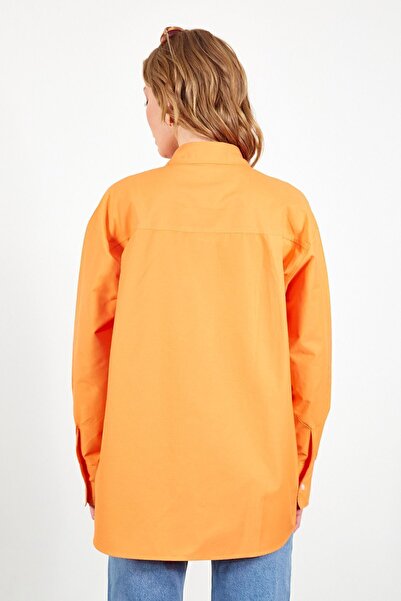 EDITION Orange Women's Poplin Shirt - Comfortable Cut Additional100163867