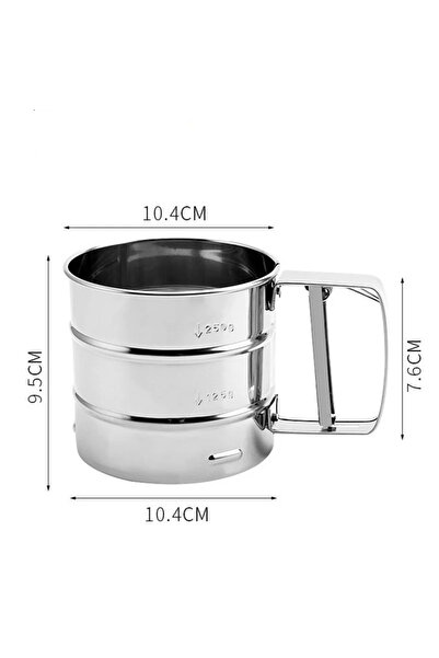 pazariz Un Eleği Pudra Şekeri Eleme Çift Katlı Ince Basmalı Pratik Yarı Otomatik Elek