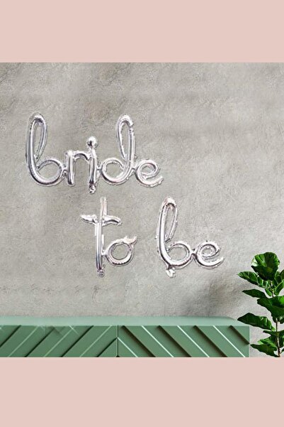 PEKSHOP Bride To Be Balon , El Yazısı Imza Gümüş Renk Bekarlığa Veda Balonu