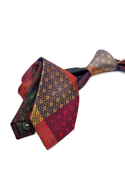 Kravatkolik Colorful Polka Dot Patterned Patchwork Tie - Kk12763