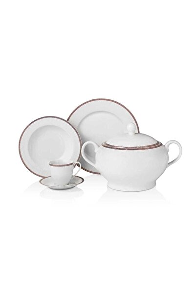 KORKMAZ A8044 Korkmaz Bianca Collection 86 Parça Yuvarlak Yemek Takımı