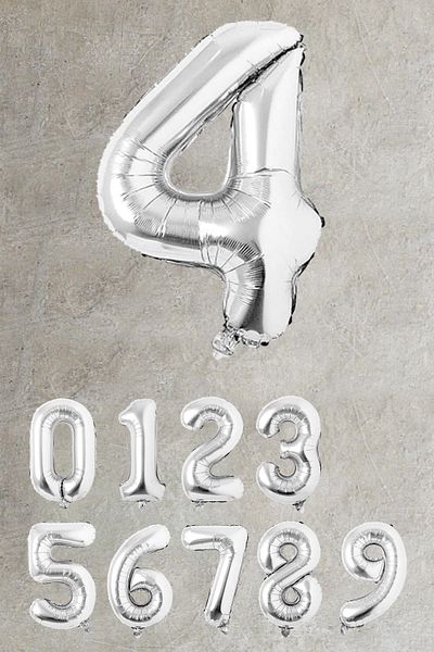 PEKSHOP Silver Number Foil Balloon Large Size Silver Number Balloons 100cm 40inch