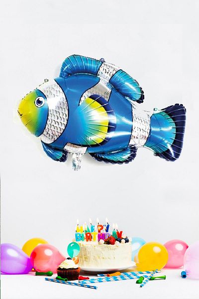 PEKSHOP Fish Foil Balloon Blue Sea Creatures Underwater Concept