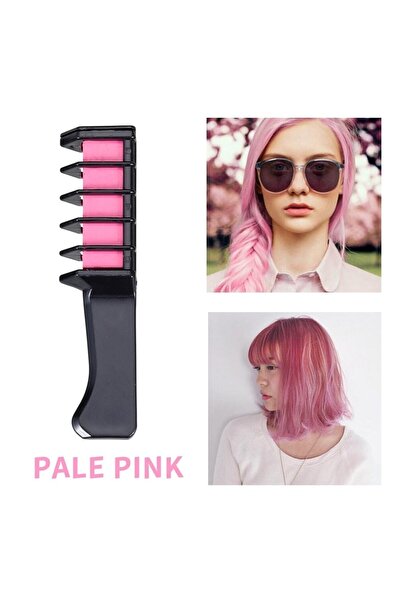 pazariz Rengarenk Saç Boyama Tebeşiri - Mini Taraklı Konsept Saç Boyama Seti Hair Chalk Pembe