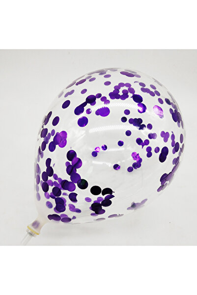 pazariz Pazarız Konfetili Balon Pullu Şeffaf Balon Seti 10 Adet