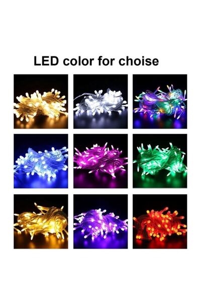 Ez-Jet 10mt Rgb 100 Led Fişli Noel Parti Yılbaşı Ağaç Dekoratif Aydınlatma La...